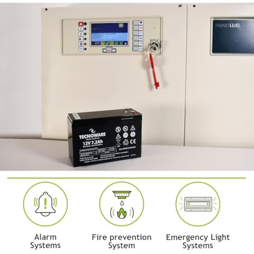 Tecnoware 12V 7.2Ah Sealed Lead-Acid Battery for UPS and Alarm Systems