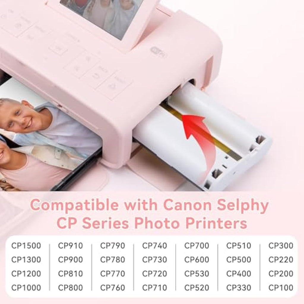 Wonfoucs KP-108IN Ink and Photo Paper Set for Canon Selphy CP1300 CP1500
