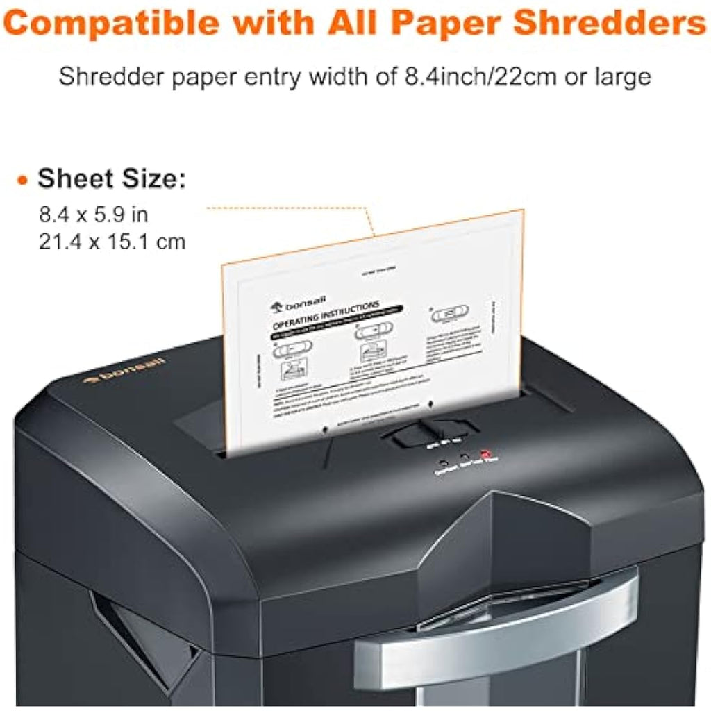 Bonsaii Paper Shredder Lubricant Sheets – 12 Pack Blade Care Cleaner