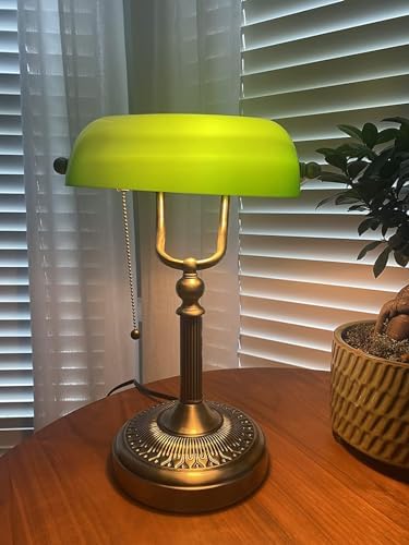 Jolof Store Green Glass Bankers Desk Lamp – Adjustable Vintage Table Light