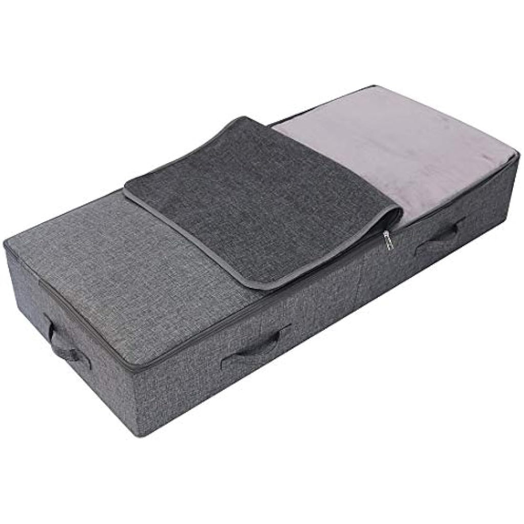 Jolof Store Large Underbed Storage Container for Bedding – Black Gray