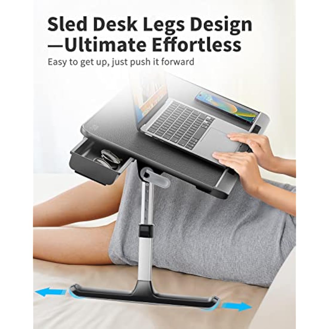 SAIJI Laptop Bed Tray Table | Adjustable Height & Angle Foldable Lap Desk