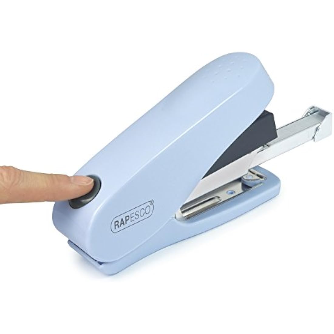 Rapesco Luna Less Effort Desktop Stapler | 50 Sheet Capacity | Powder Blue