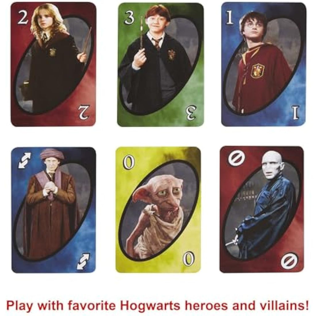 Mattel UNO Harry Potter Card Game – Collectible Deck for 2-10 Players