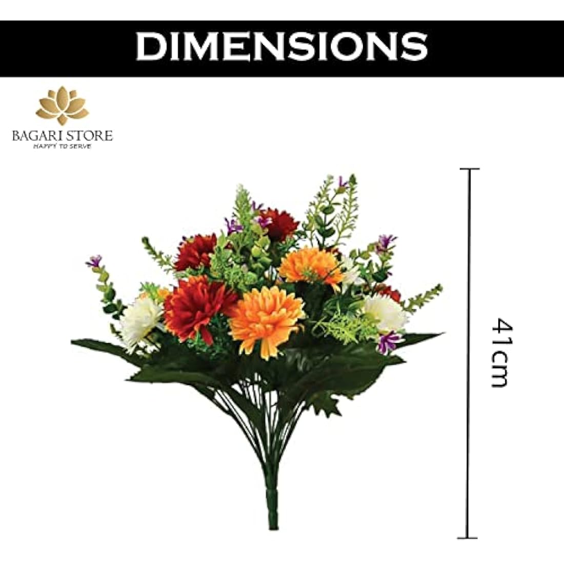 Bagari 41cm Artificial Flowers for Graves | UV Resistant Silk Bouquet