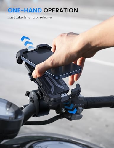 Lamicall Dual Anti-Shock Motorcycle Phone Mount – Quick Release Bike Holder
