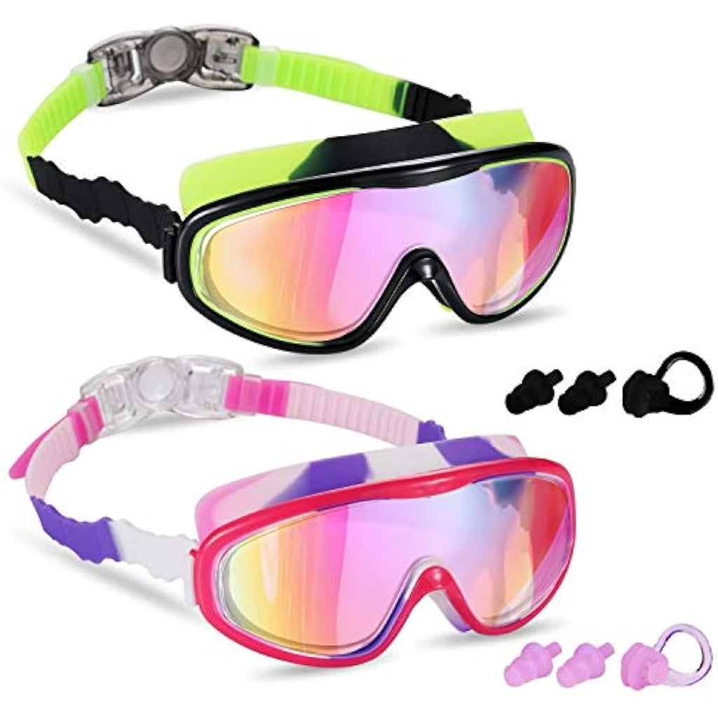 Yizerel Kids Swim Goggles – 2 Pack Anti-Fog UV Protection Eyewear