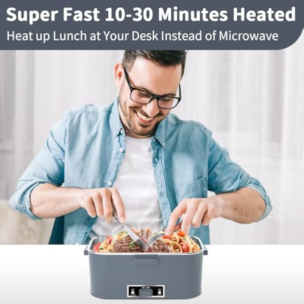 SOOOEC 100W Electric Heated Lunch Box | 1.8L Portable Food Warmer for Car