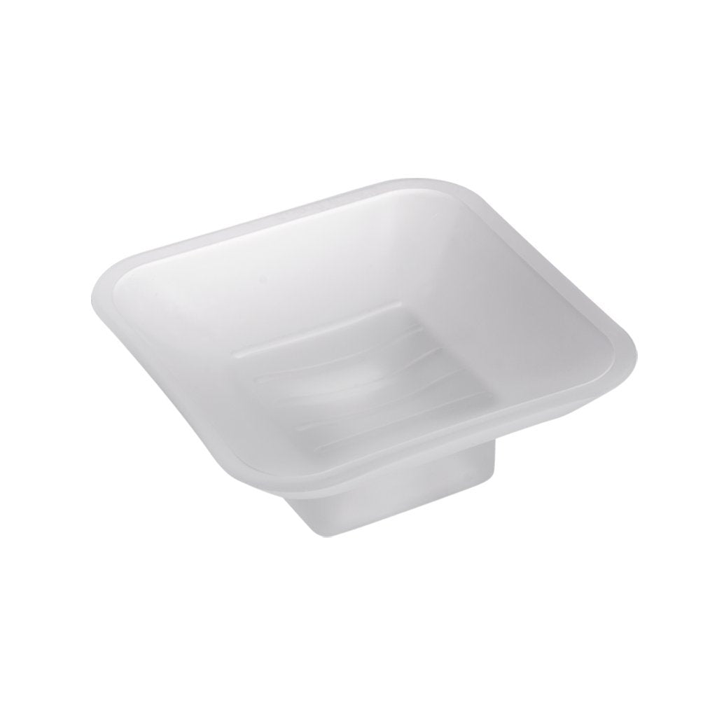 Kapitan Quattro Soap Dish Replacement | Thick Frosted Glass Square Style