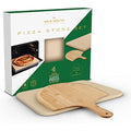 Silk Route Home Cordierite Pizza Stone and Bamboo Paddle Set - 38x30cm