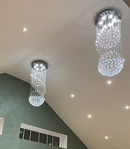 Modern K9 Crystal Chandelier – Spiral Flush Mount Light