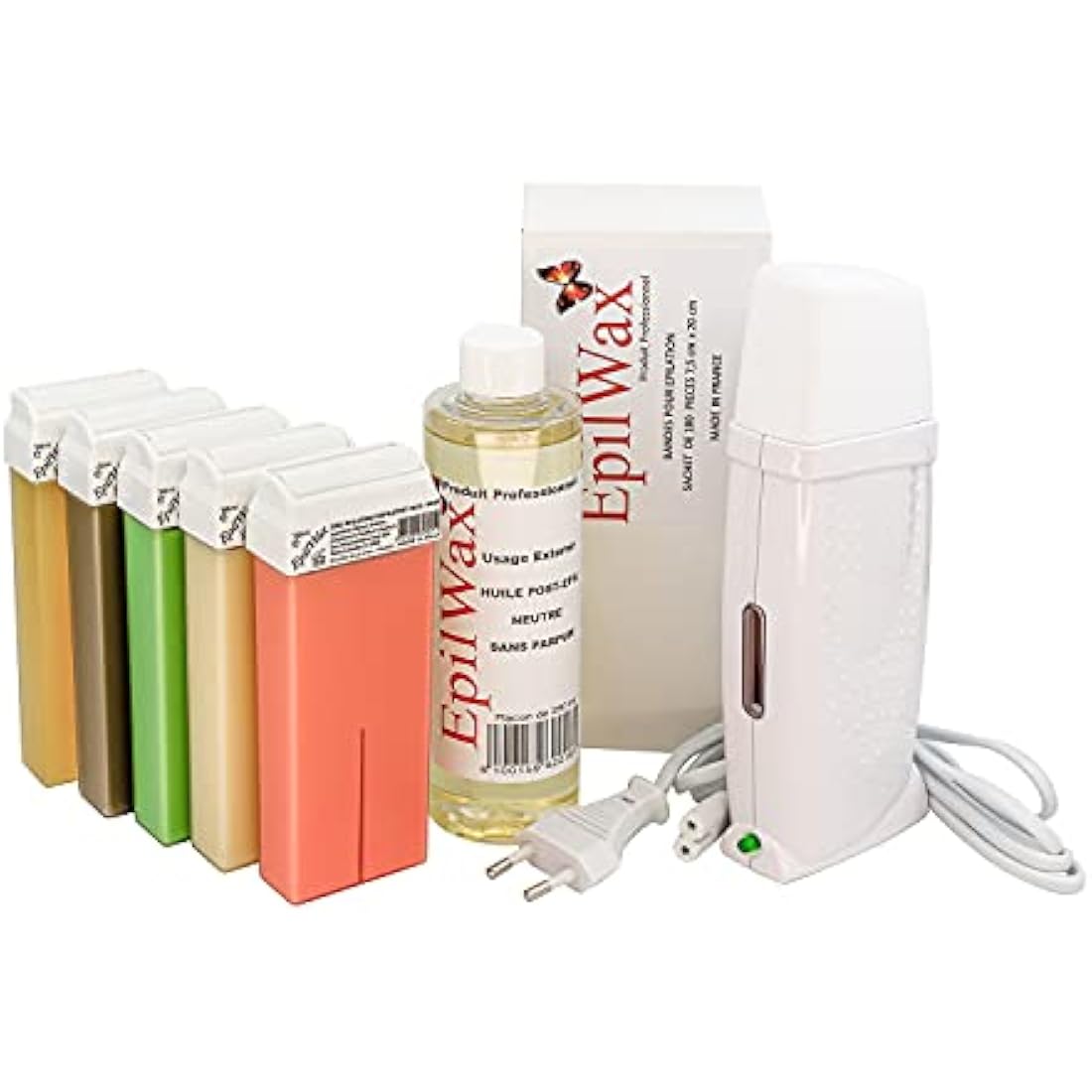 EpilWax Royal Professional Roll-On Waxing Kit with Heater & 5 Refills
