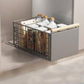 Pull Out Cabinet Organiser | No-Drill Grey Sliding Drawer