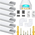 Jolof Store 6-Pack U-Shape LED Aluminum Channel with Milky White Diffuser