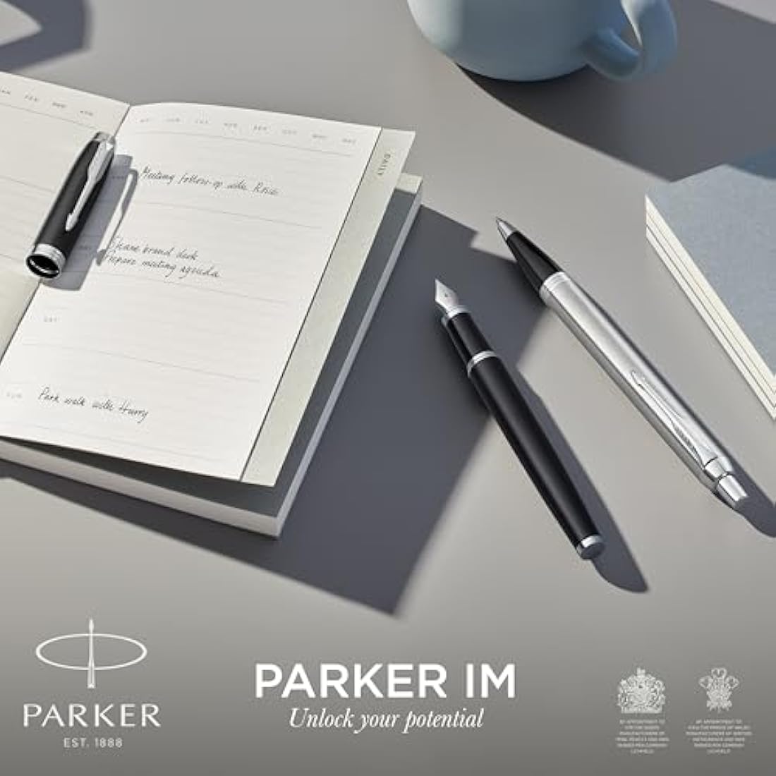 Parker IM Ballpoint Pen – Brushed Metal Medium Point Blue Ink Gift Box