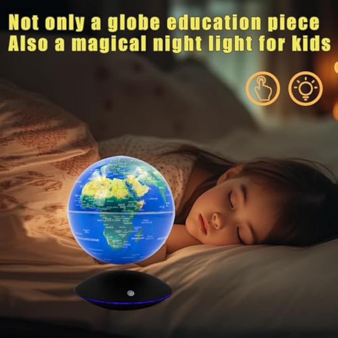 Jolof Store Magnetic Levitation Floating Globe with 7-Color LED Lights