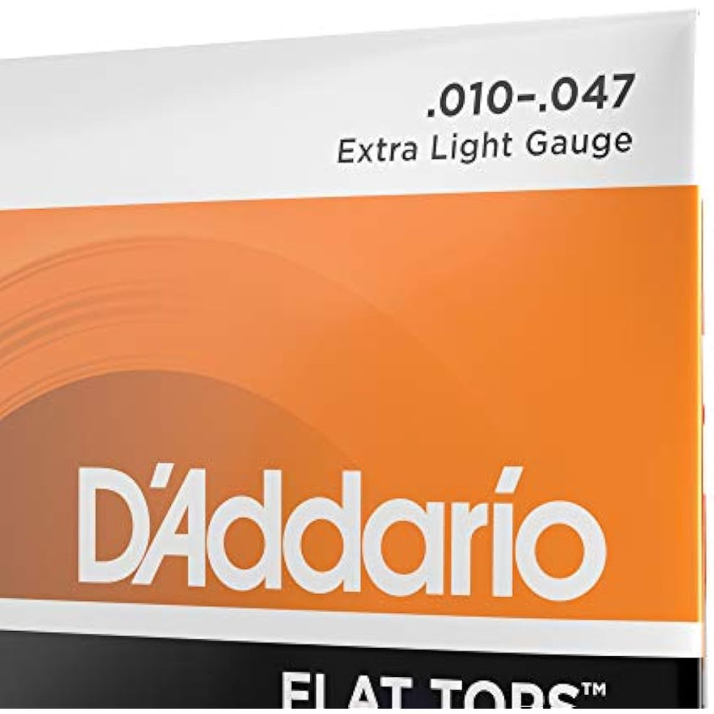 D'Addario Phosphor Bronze Flat Tops Acoustic Guitar Strings, 10-47