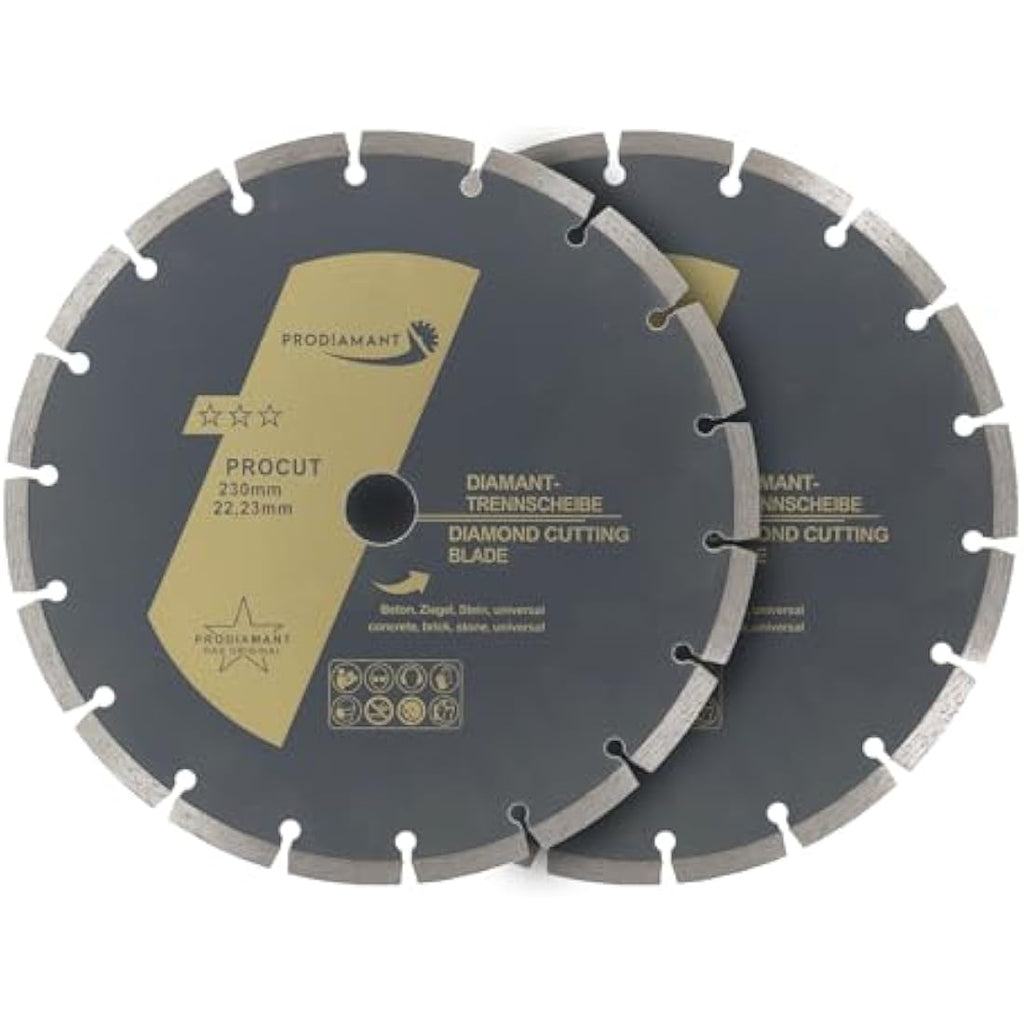 PRODIAMANT 230mm Diamond Cutting Disc Set – 2-Pack for Concrete & Brick