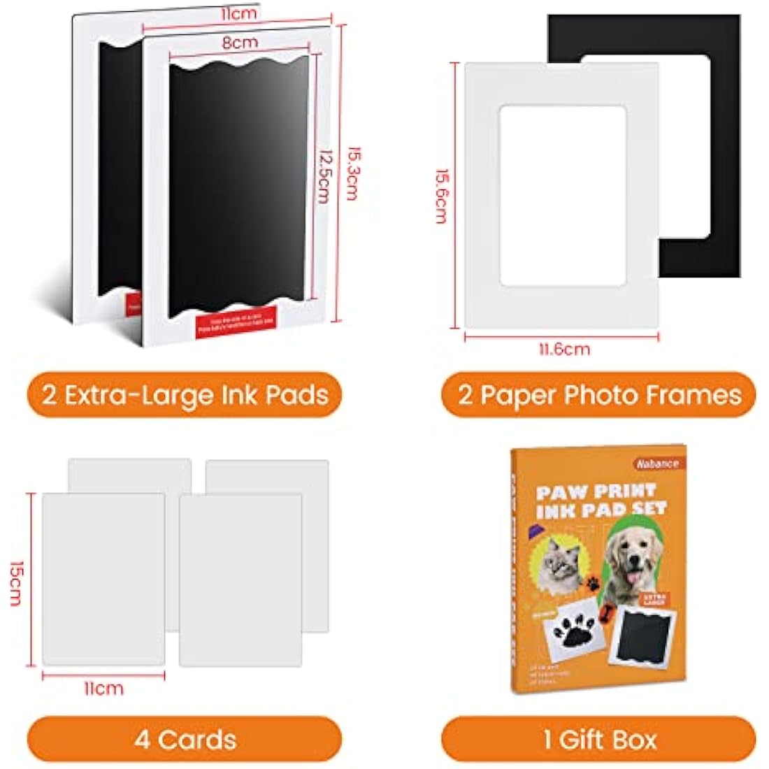 Jolof Store Inkless Baby Handprint and Dog Paw Print Kit with Photo Frames