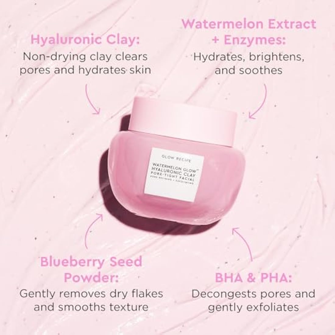 Glow Recipe Watermelon Glow Hyaluronic Clay Pore-Tight Facial - 60ml