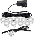 30mm White LED Deck Lights - IP44 Waterproof - 10 Pack