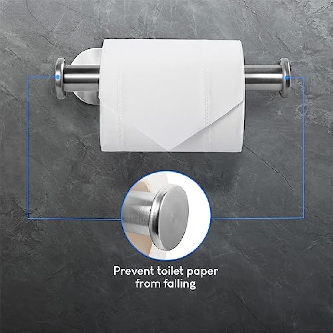 Ahyanz Adhesive Toilet Paper Holder | SUS 304 Stainless Steel - No Drill