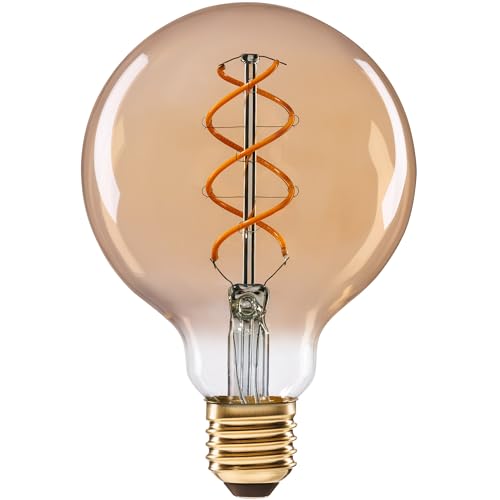 greenandco E27 G95 Vintage LED Filament Bulb - 2000K Warm White, 8-Pack