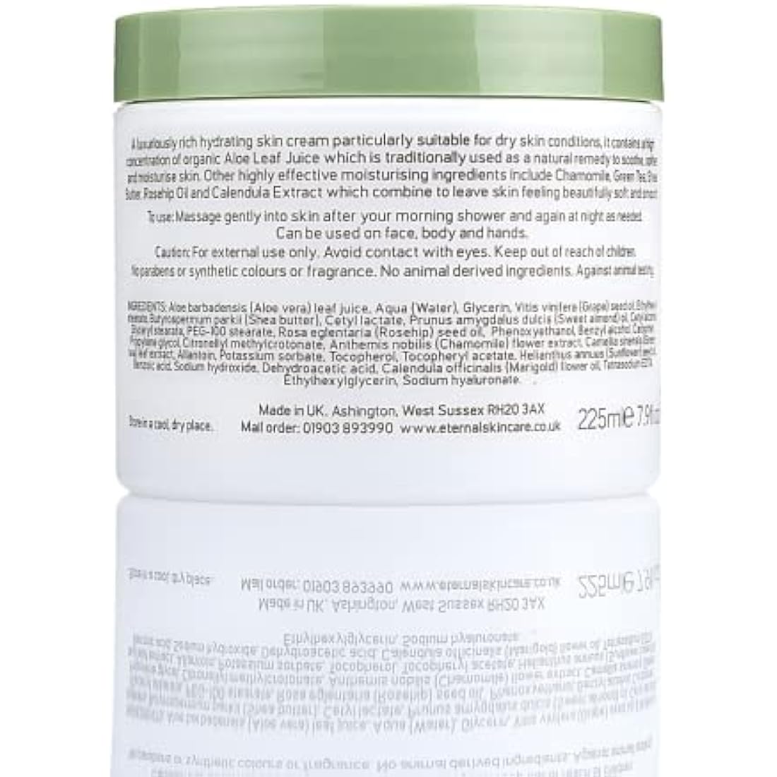 Eternal Skincare Aloe Vera Moisturiser | Fragrance Free Face & Body Cream