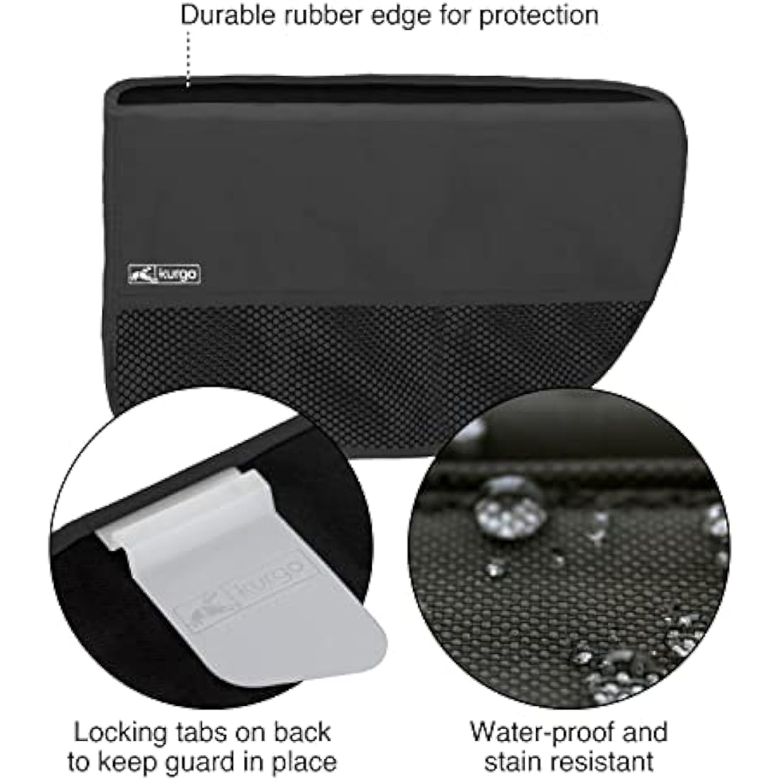 Kurgo Car Door Guard | Waterproof Dog Door Protector, 2-Pack, Black
