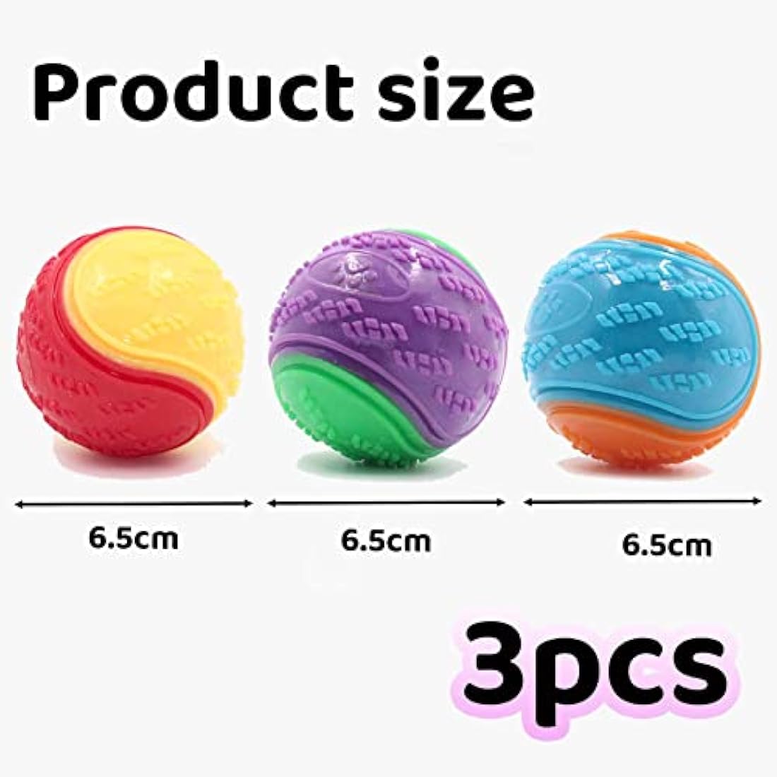 Squeaky Dog Ball 3-Pack | Interactive Teeth Cleaning Toys