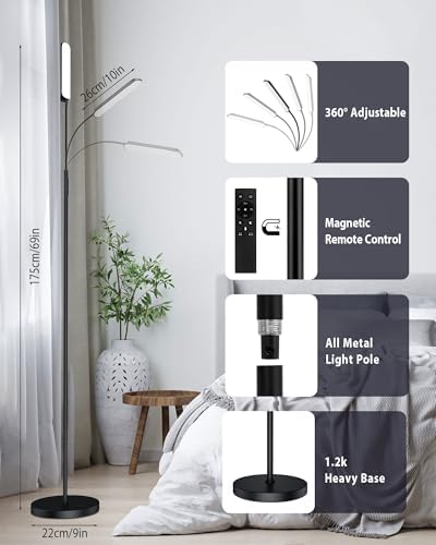 Jolof Store LED Floor Lamp – 18W Dimmable Modern Standing Reading Light