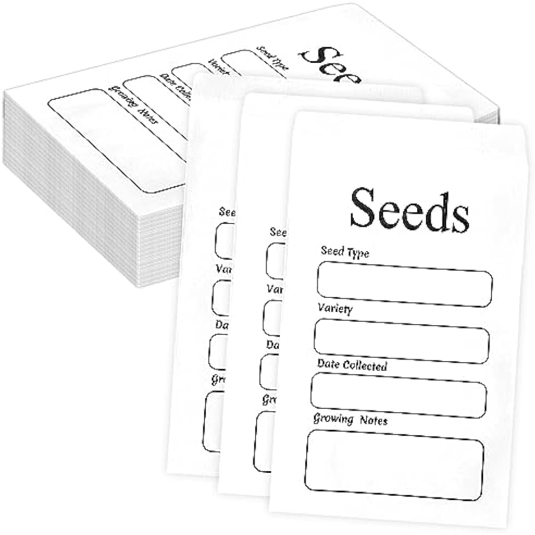 100Pcs White Seed Envelopes | Self-Adhesive Kraft Coin Packets