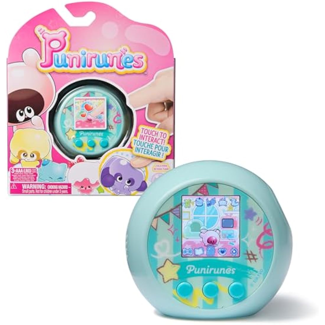 Punirunes Interactive Digital Pet Toy – 55 Squishy Characters & Color Display