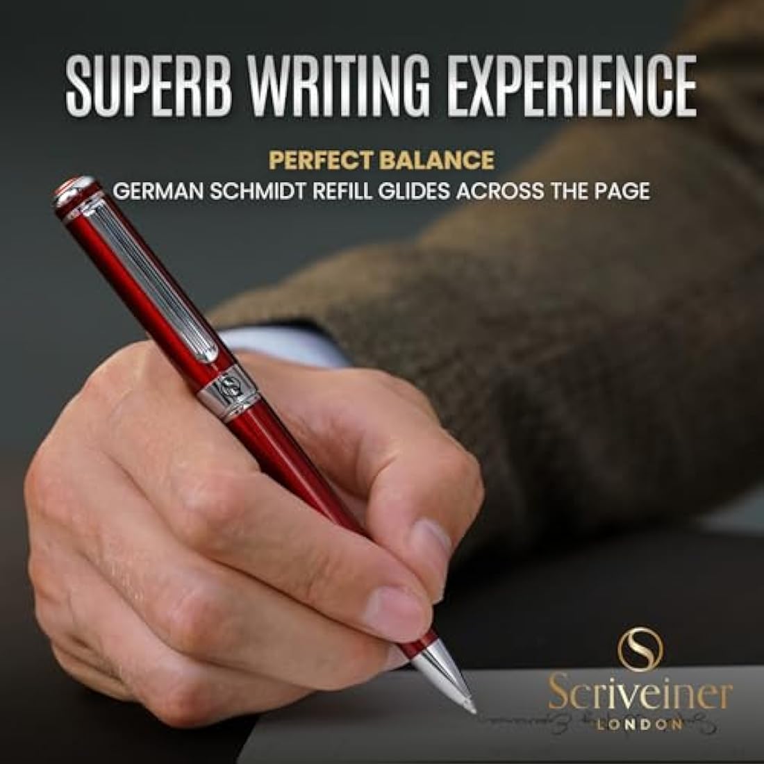Scriveiner Ballpoint Pen – Deep Crimson Red Lacquer