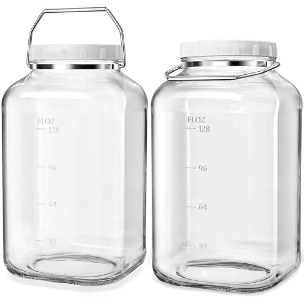 Absovetu 2 Pack Large 5.7L Glass Storage Jars with Airtight Lids