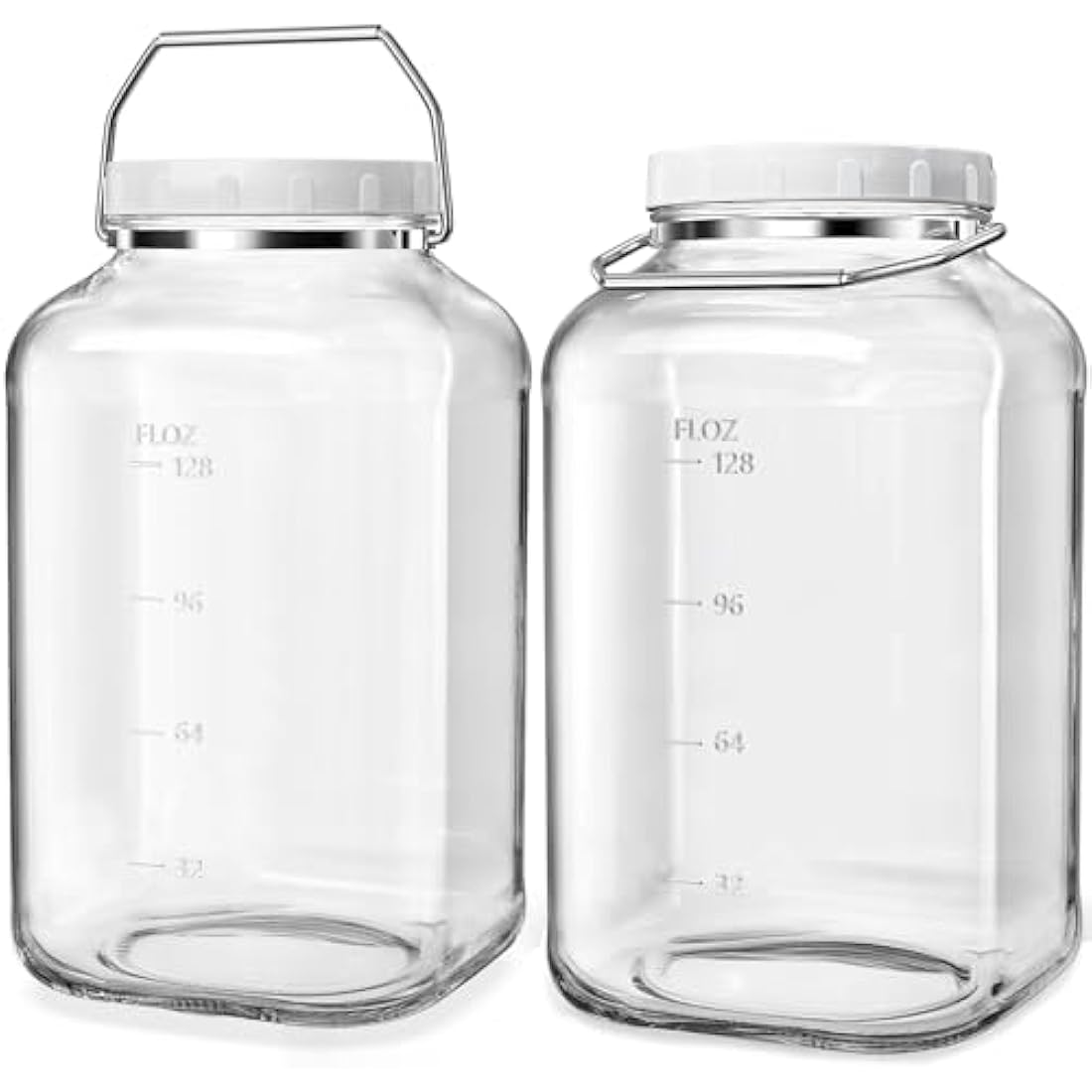 Absovetu 2 Pack Large 5.7L Glass Storage Jars with Airtight Lids