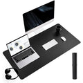 YSAGi PVC Leather Desk Pad – Waterproof Non-Slip Writing Mat, Black