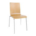 Bolero Natural Beech Veneer Side Chair – Stackable Steel Frame