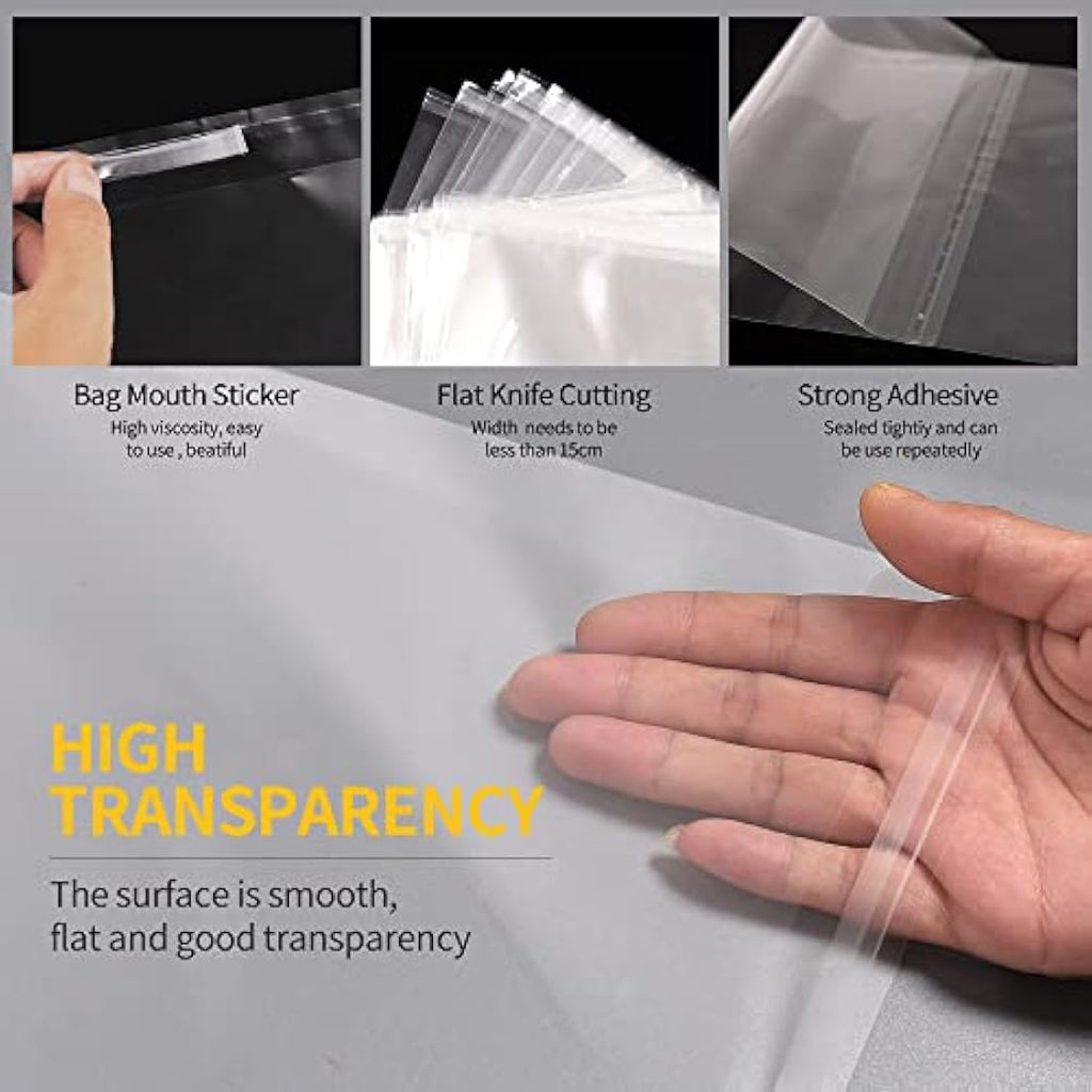 A3 Clear Cellophane Bags – 100 Pack Self-Sealing OPP Bags