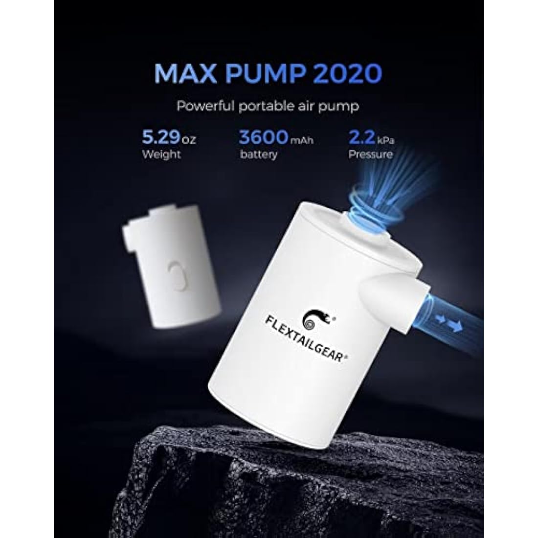 FLEXTAILGEAR MAX Pump 2020 | Portable Electric Air Pump | 3600mAh