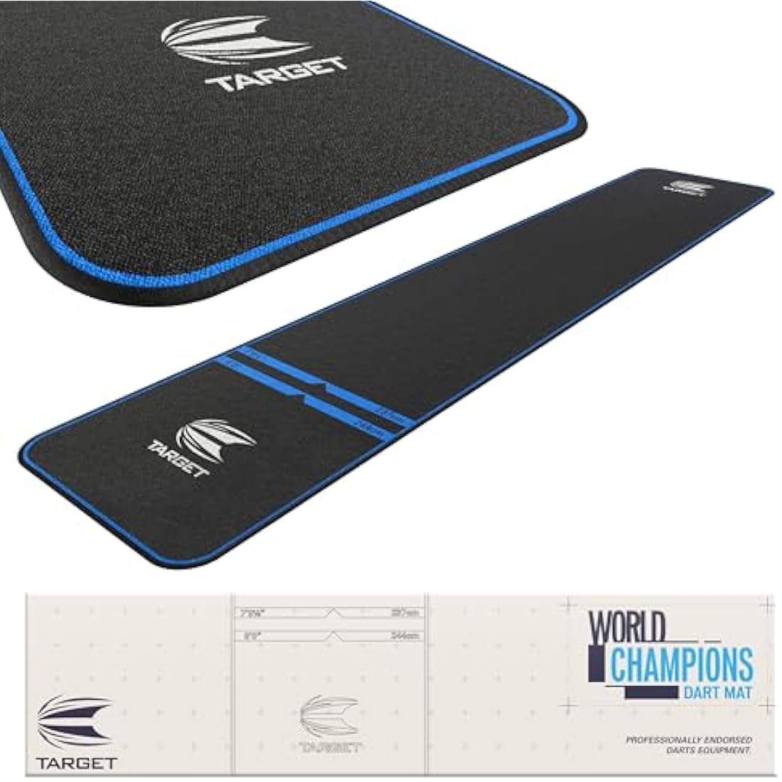 Target Darts World Champions Dart Mat – Non-Slip Oche with Throw Lines