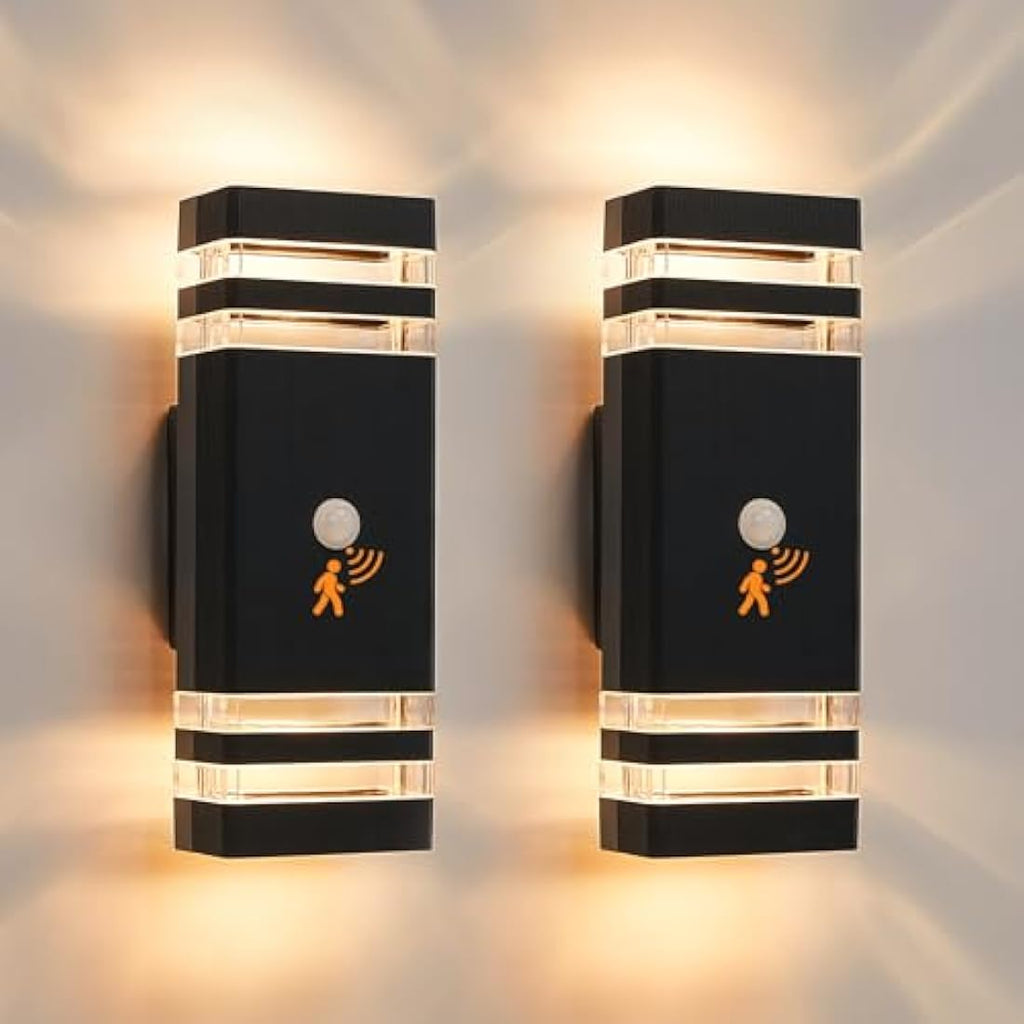 CELAVY Motion Sensor Outdoor Wall Lights – IP65 Modern LED Porch Lamp 2 Pack