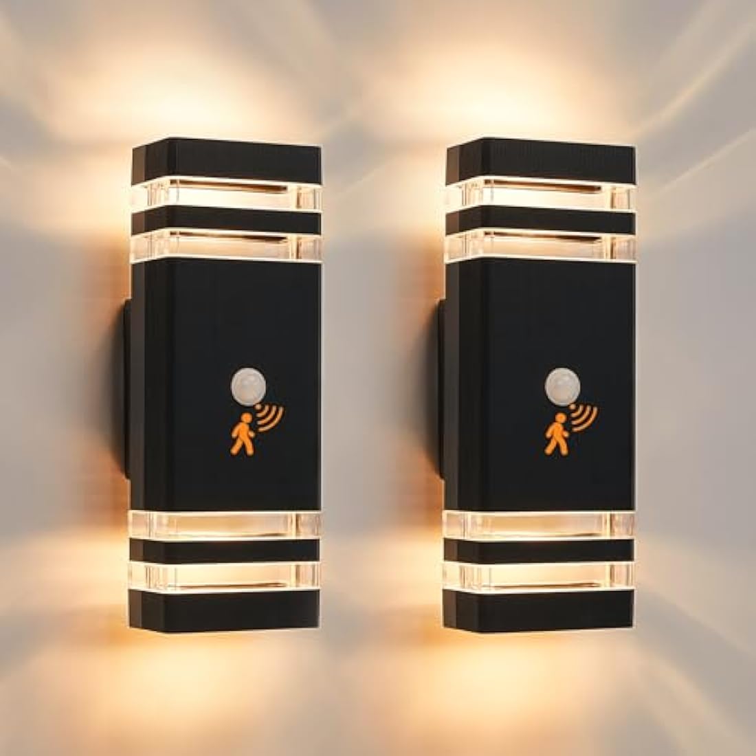 CELAVY Motion Sensor Outdoor Wall Lights – IP65 Modern LED Porch Lamp 2 Pack