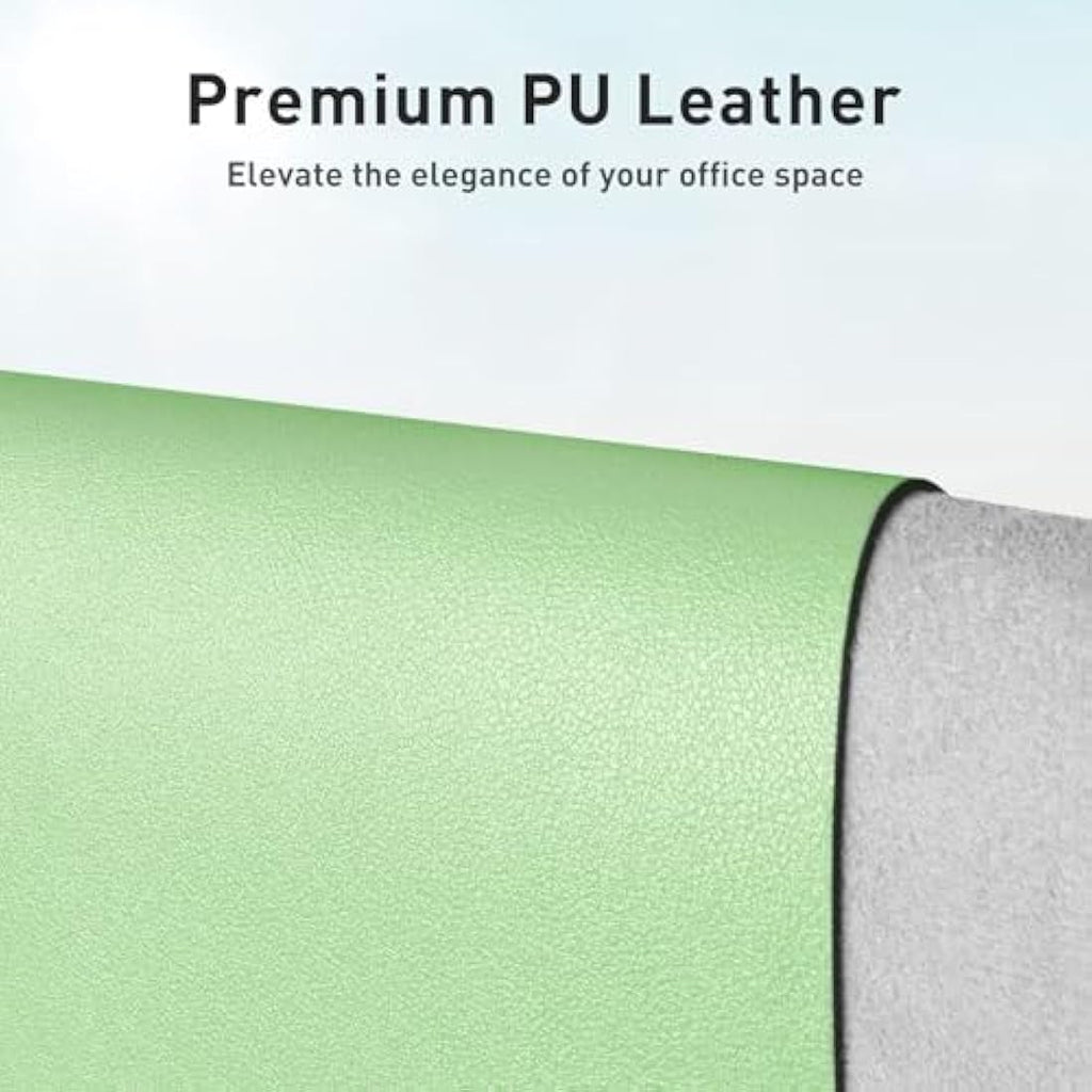 Aothia PU Leather Desk Mat – Waterproof Non-Slip Mouse Pad, Foam Green