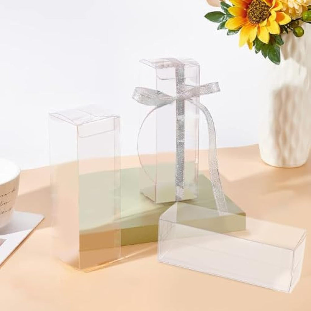 BENECREAT 30PCS Clear PVC Wedding Favour Boxes - 5x5x15cm Gift Boxes