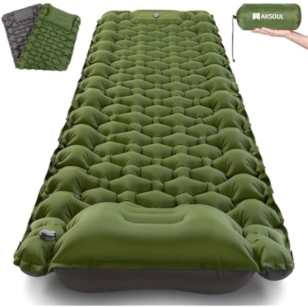AKSOUL Self Inflating Sleeping Mat – 10cm Thick Ultralight Camping Mattress