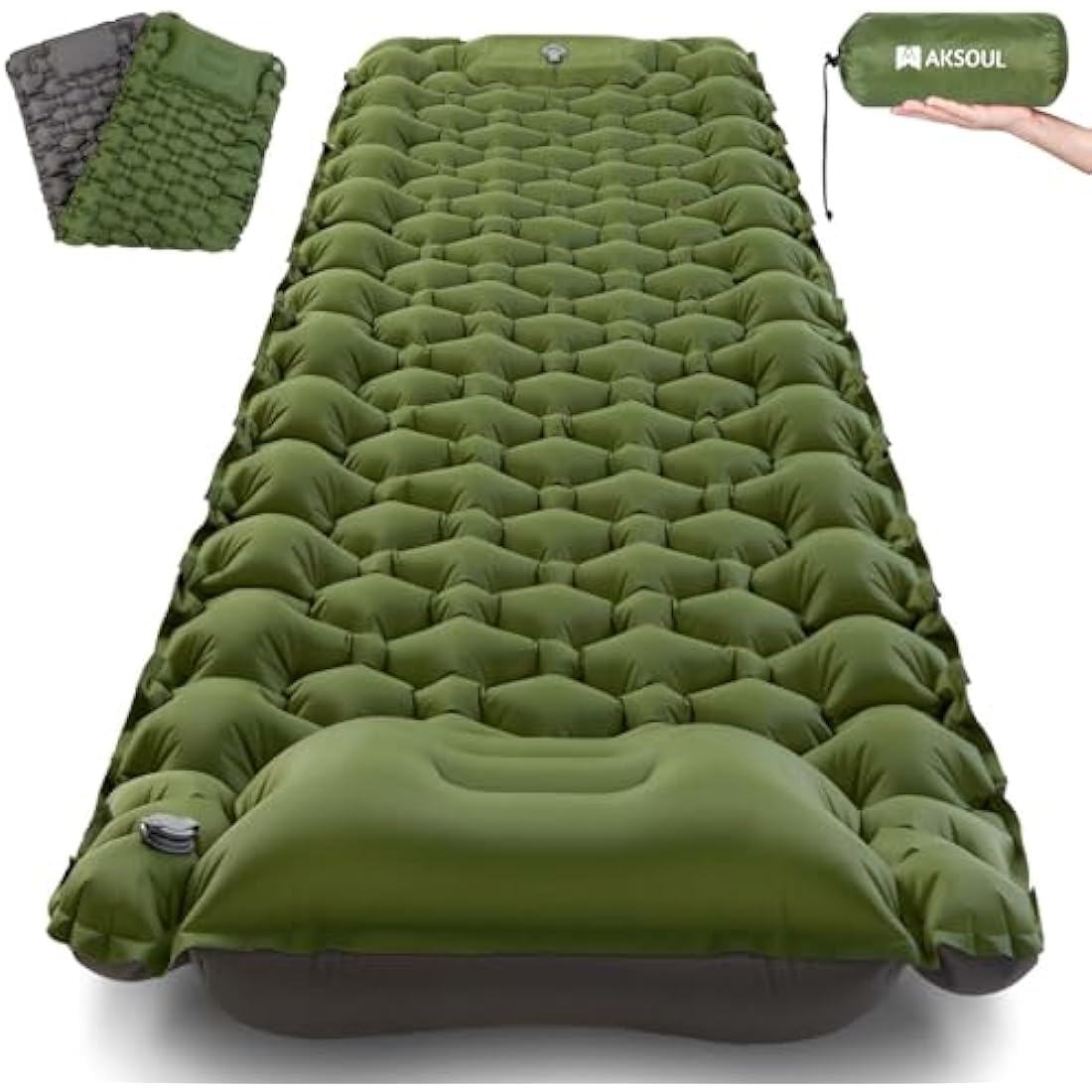 AKSOUL Self Inflating Sleeping Mat – 10cm Thick Ultralight Camping Mattress