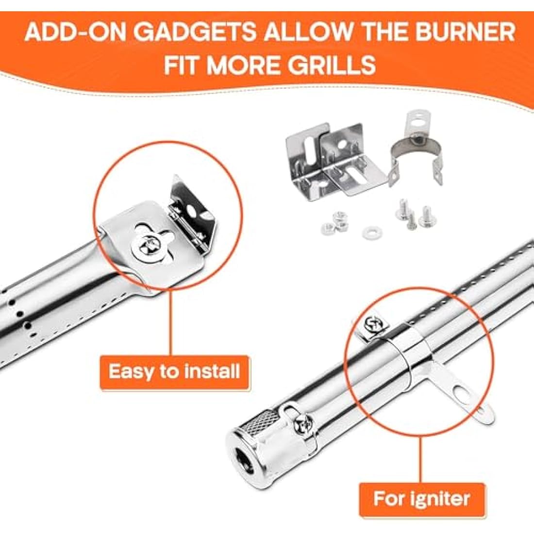 Denmay Universal Adjustable BBQ Gas Grill Burner, 31-45cm - 3 Pack