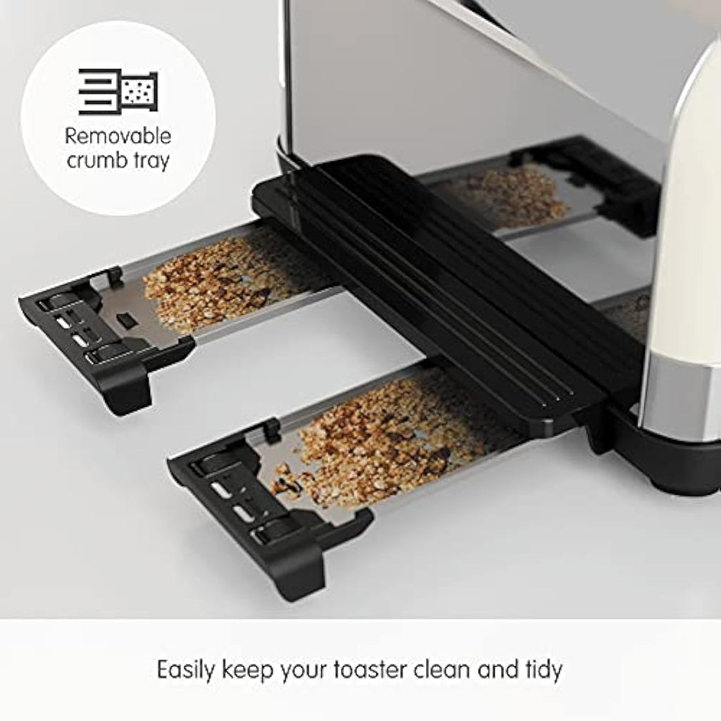 Morphy Richards Venture 4 Slice Toaster – Cream with Defrost & High Lift