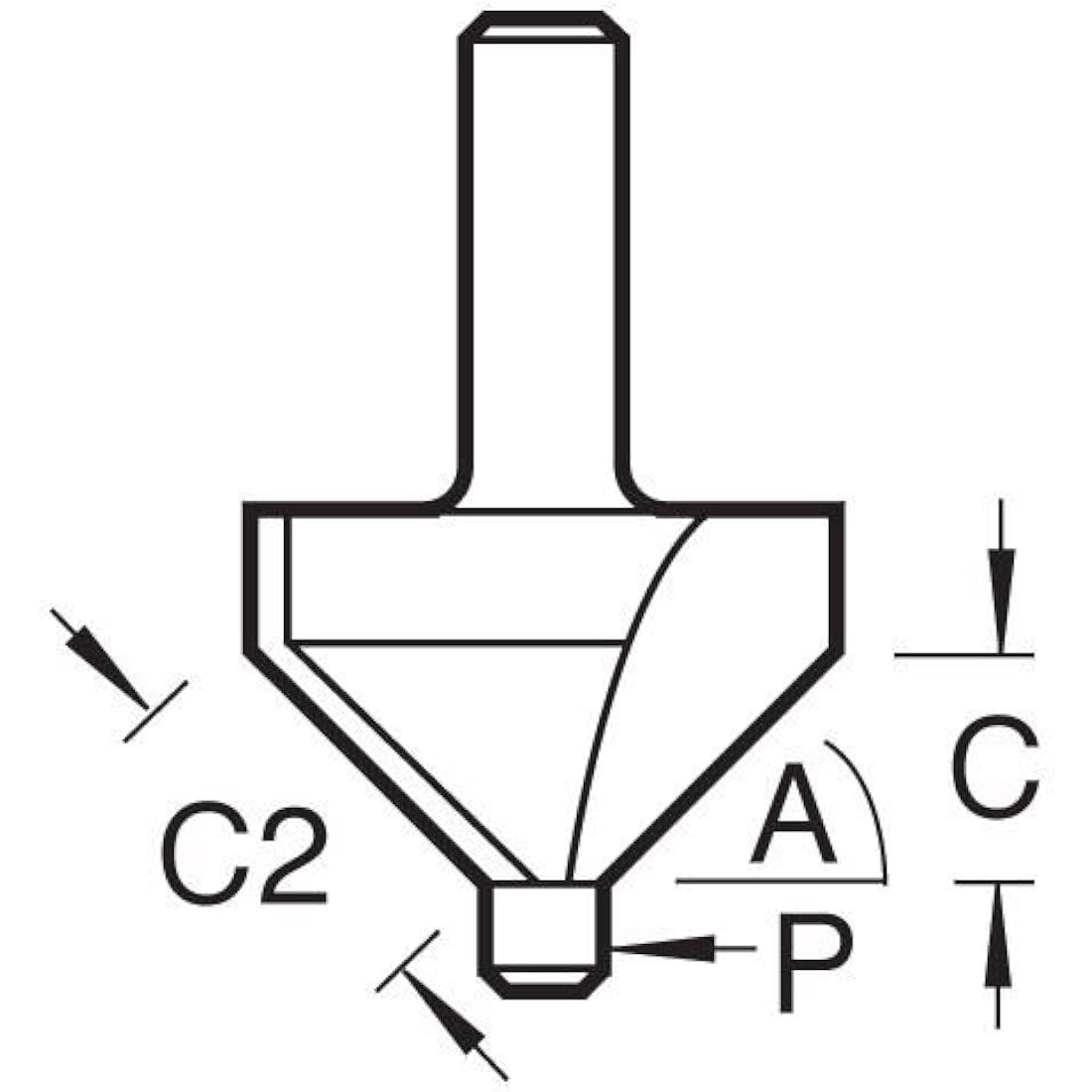 Trend CraftPro 45 Degree Chamfer Router Bit – 1/4 Inch Shank TCT